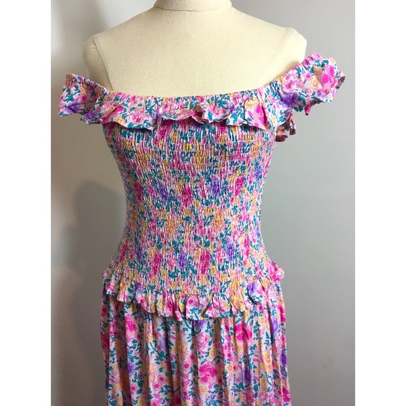 Floral pink dress - size L - Picture 2 of 3